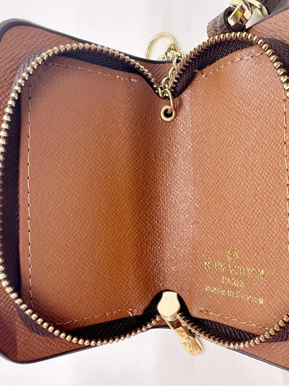 Louis Vuitton Monogram Brown and Gold Clip Key Holder Case